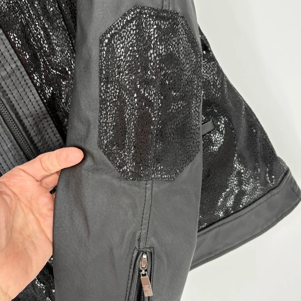 Pamela McCoy Black Leather Moto Jacket - Picture 10 of 13